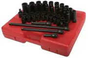 Sunex 2569 43pc 1/2? Dr. Metric Master Impact Socket Set