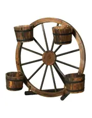 [Gardeon] Outdoor Wooden Wagon Wheel in Brown