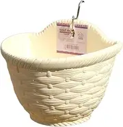 Outdoor Hanging Planter - Wall Mount Rail Planter | Imitation Rattan | Half Round Flowers Pots | Balcony Railing Planter, Wall Planter, Flower Basket, Garden Porch Decor