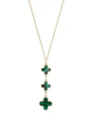 Ember Fine Jewelry 14K Malachite Clover Necklace