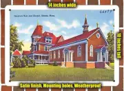 METAL SIGN - Massachusetts Postcard - Greylock Rest and Chapel, Adams, Mass.