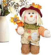 Fall Harvest Scarecrow Decor - 9.06 inches Fall Harvest Scarecrow Figurine | Autumn Shelf Sitters Figurines, Fall Harvest Scarecrow Figurine, Thanksgiving Harvest Handmade Doll