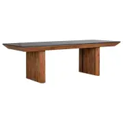 Knoxville 242cm Reclaimed Pine Dining Table, Black