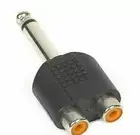 ¼" Jack 6.5mm TS Mono to 2 RCA Female Mono Adaptor Splitter Adapter