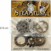 STEAMPUNK Gears Charms 9pc