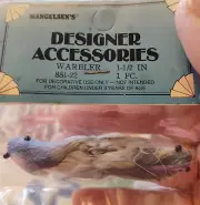Mangelsen's Accessory Warbler Blue/Greyish Real Feathers 1.5 Inches 2 in PKG NOS