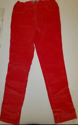 NEW MINI BODEN Girls Dark Pink CORD LEGGINGS Slim Pants Jeans Elastic Waist 12