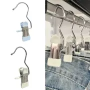 1x Stainless Steel Sock Clip Travel Laundry Hook Portable Boot Hanger Holder EC