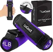 Logest Soft Hand Weights - Adjustable Straps, 1LB, 2LB, 3LB, 4LB - Neoprene Dumbbells for Walking, Running, Cardio Workout, Physical Therapy