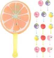 Zerodeko Performance Circular Fan Handheld Fruit Pattern 15pcs Mixed Style Fans for Cool Summer Reusable and