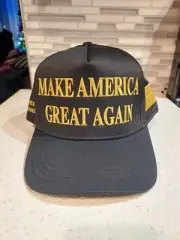 Donald Trump Dark MAGA hat Black Gold Cali-Fame Authentic Cap Never Surrender