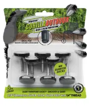 Slipstick 1-1/8” (28mm) Dia. Grey Glide 1/4" BSW Thread Set of 8