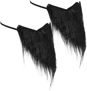 Beard Ornaments Easy to Wear Fake Mustache and Beard Set for Masquerade Parties Black