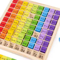 在飛比找蝦皮購物優惠-蒙特梭利兒童益智木製數學玩具 9x9乘法訓練教具 99乘法口