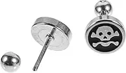 [DEARMAMY] 1pair Skull Shaped Ear for Men Unique Fashion Earrings for Daily Wear Creative Skull Pattern Jewelry Finish