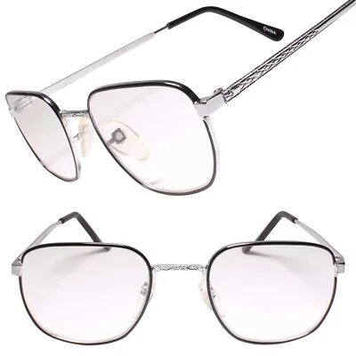 Square Silver Frame Old School True Vintage 80s 90s Reader 1.75 Reading Glasses