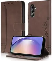[AsWant] Leather Flip Case Cover for Samsung Galaxy A54 5G - Wallet Pocket Stand Function Samsung A54 Case, Magnetic Case Compatible Samsung Galaxy A54 5G 6.4" 2023 (Brown)