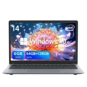 RNRUO 14 inch Laptop Intel Celeron N3350 6GB RAM 64GB+128GB SSD Laptop