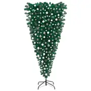 Upside-down Artificial Pre-lit Christmas Tree with Ball Set 210 cm vidaXL