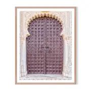 Moroccan Door Framed Printed Wall Art - Timber