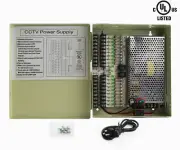 18 Outputs 12A 12V DC CCTV Distribution Power Supply 4 Security Camera UL Listed