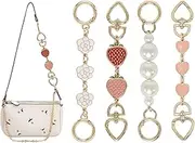 4 Pcs Purse Extender Chain, Gold Purse Extender, Bag Strap Extender, Cute Purse Chain Extender, Purse Strap Extender for Crossbody Bag, Replacement Bag Chains for Handbags