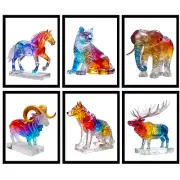 Animals Art Print in ICE SCULPTURE Colorful Art Wall Decor UNFRAMED PICK ANIMAL