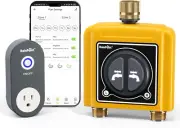 Wifi Water Timer with Brass Inlet & Outlet，2 Zone Wifi Hose Timer for Lawn,Wifi