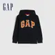 Gap 男童裝 Logo刷毛連帽外套 碳素軟磨系列-海軍藍(663912)