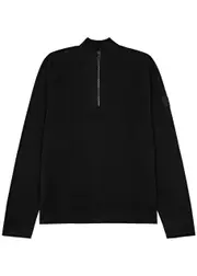 Calvin Klein Logo Knitted Half-zip Jumper - Black - M M