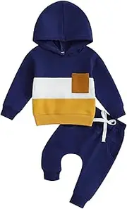 [MA&BABY] Baby Boy Clothes 6 12 18 24M Pants Set Long Sleeve Contrast Sweatshirt Fall Winter Infant Outfits Hoodies