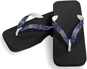 Hajime(一歩) [One Step] [Hajime] Geta Geta Clogs, Soft and Water Resistant, Made of Sponge, 11.2 inches (28.5 cm), BK/Yakasuri x Navy Blue, Yagasuri x Navy (Sponge/28.5), Yagasari × Navy, 28.5 cm