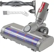 Quick-Release Motorhead Compatible with Dyson V7 V8 V10 V11 V15 Cordless Vacuum Cleaner Head with LED Dust Lights 2 Kinds of Roller Brush Attachment for Hard Floor Hardwood Rugs Carpet and Tiles