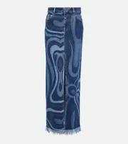 [Pucci] Pucci Marmo denim maxi skirt AU 12 blue