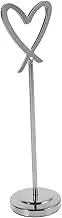 Stainless Steel Heart Shaped Card Holder Elegant Tabletop Memo Display Stand for Photos Notes and Menus Versatile and Design for Office and Special Events