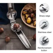 Stainless Steel Chestnut Cutter Pliers Nut Cracker Walnut Clip Nuts Easy Opener