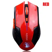 Azzor Wireless 2400DPI 2.4GHz Silence Ergonomic Laser Gaming Rechargeable Mouse Red