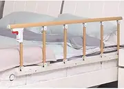 Bed Rail for Elderly,Side for Elderly Bed Rails for Elderly Assist Handle Railing Bed Side Rail for Adults Safety Folding Metal Yellow Wood Grain Color Bed Side Handrail (95X40Cm)