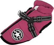 L Dog Jacket with Harness Dog Winter Jacket Fleece Waterproof Warm Adjustable Coat with Harness Zipper Reflective Winter Coat for Medium Large Dogs