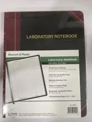 Boorum & Pease Laboratory Notebook Record Rule 10 3/8 x 8 1/8 White 150 Sheets