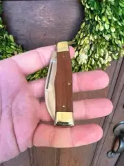 New Trestle Pine Brass Gunstock Knife CPM 154 Old Growth Oak Gunflint Like GEC