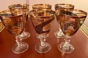 NEW, UNUSED Italian, Hand-Painted Wine Glasses - Set of 6
