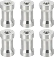 uxcell Camera Spigot Screws Converter 1/4" to 3/8" Female to Female, 6 Pack Tripod Screw Adapter Spigot Stud for Light Stand Hot Shoe Cold Shoe Adapter Ball Head Flash, Silver