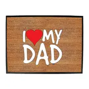 Love Dad Red Heart - Funny Novelty Doormat Man Cave Floor mat