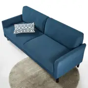 Zinus Sofa 3 Seater Couch Fabric Lounge - Blue Weave