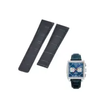 22mm Black Leather Watch Strap For Tag Heuer Monaco CW2113 FC6183