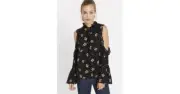DAVID BITTON BUFFALO WOMENS SIZE X-LARGE FLORAL COLD SHOULDER LONG SLEEVE