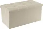 Storage Ottoman Cube, Foldable Storage Boxes Footrest Step Stool, Padded Seat fo