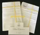 2 New Yves Delorme White EURO Shams Athena Mimosa Yellow Stripe Palace 500TC NWT