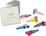 [HAARallerliebst] Hair Clips Set (6 Pieces | Summer Feeling | Colourful) for Girls with Storage Box (Box Colour: White)